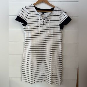 Tommy Hilfiger Navy and White Striped Mini Dress